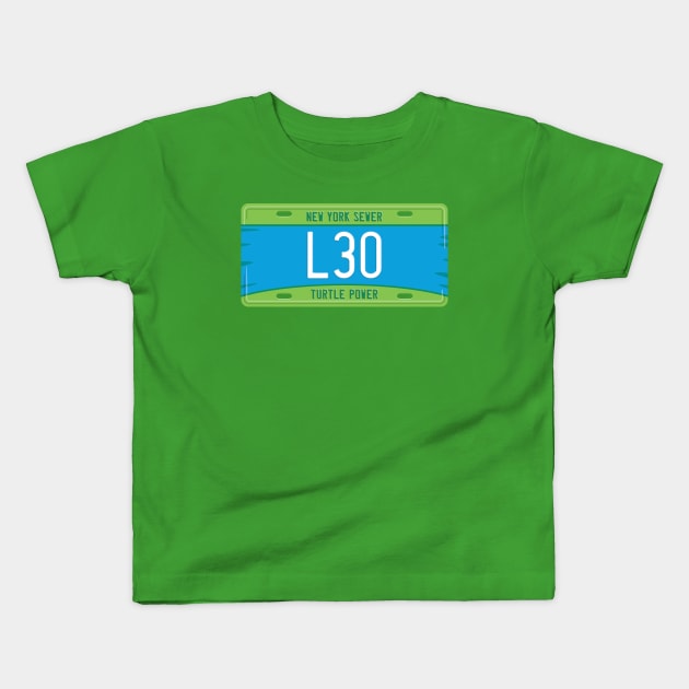 Leonardo License Plate Kids T-Shirt by DCLawrenceUK